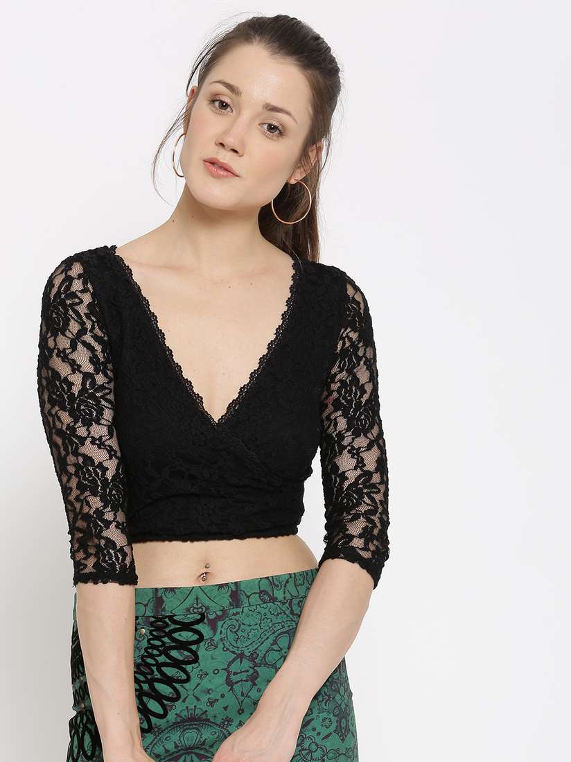 forever 21 lace crop top