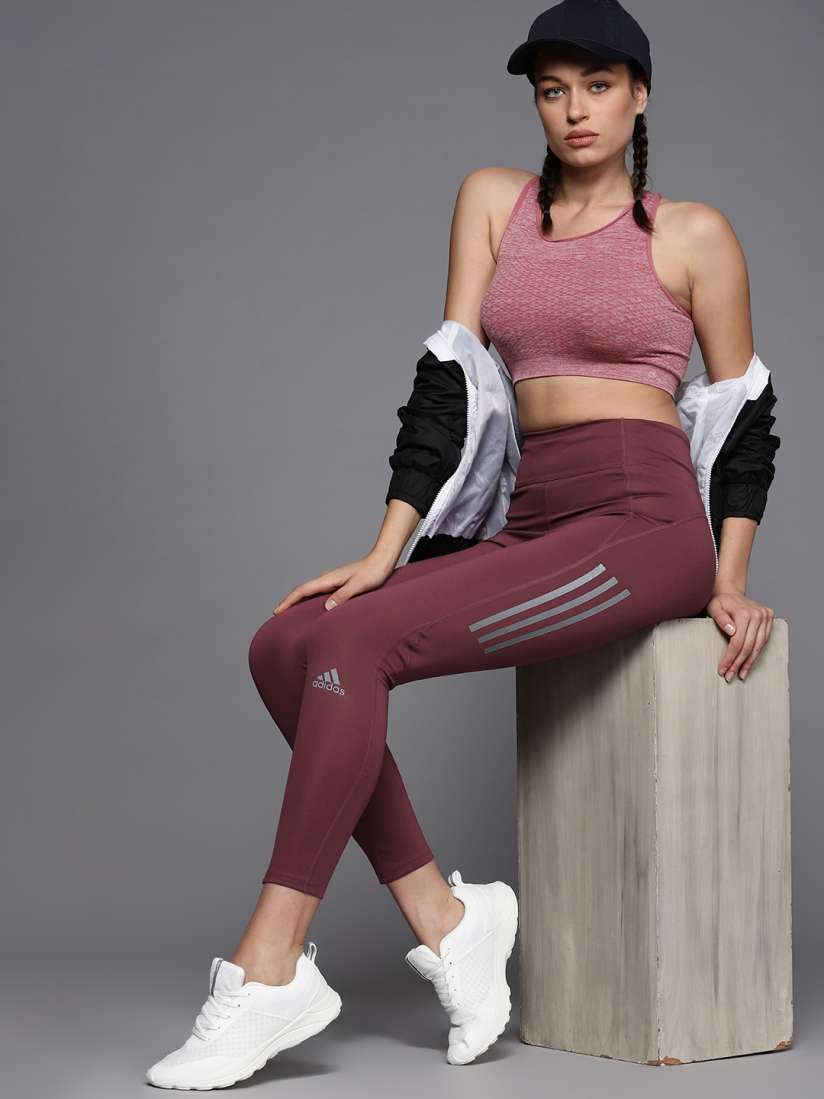 Buy ADIDAS Women Burgundy Solid How We Do TGT B Running Aeroready Tights Tights for Women 15743794 Myntra