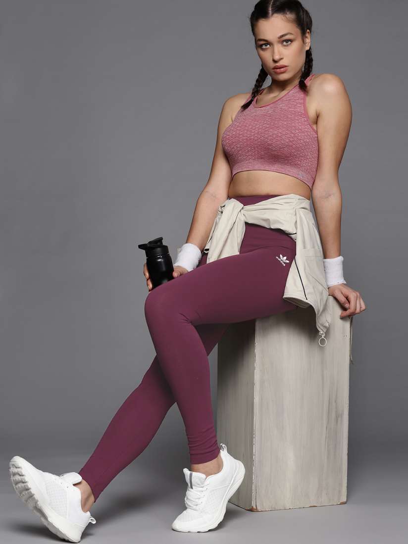 Burgundy adidas leggings and top top