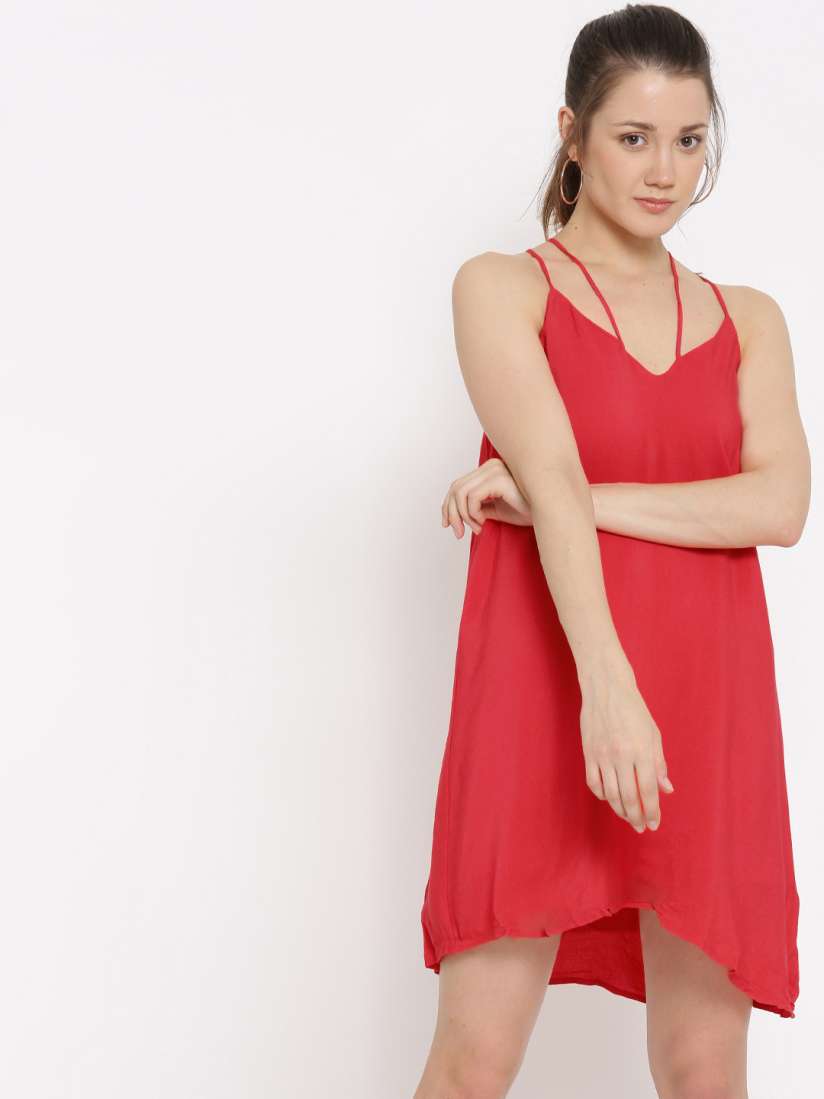 Red casual dress forever 21 deals