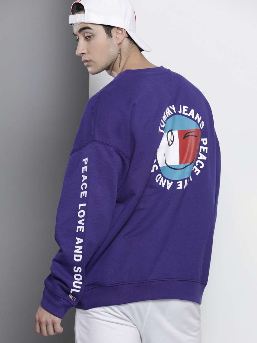 Buy Tommy Hilfiger Men Purple Printed Sweatshirt Sweatshirts for Men 15744950 Myntra