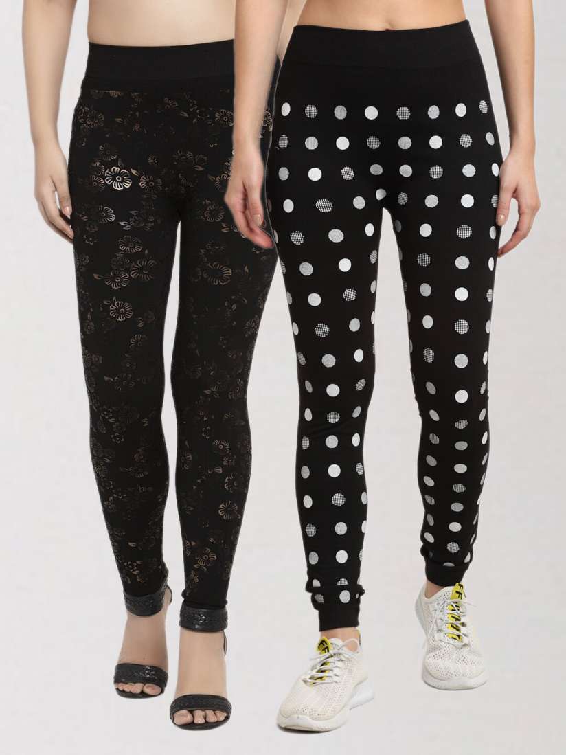 Buy KLOTTHE Women Multicoloured Pack of 2 Printed Skinny Fit Jeggings Jeggings for Women 15745538 Myntra