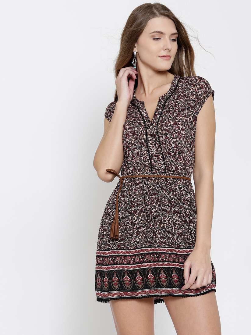 Buy FOREVER 21 Women Beige Printed Shift Dress Dresses for Women 1574607 Myntra