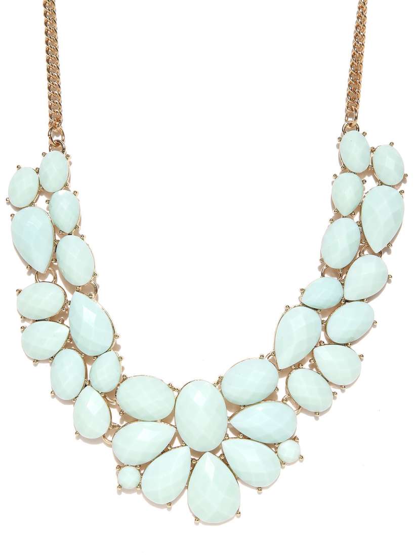 Buy FOREVER 21 Mint Green Stone Studded Statement Necklace Necklace and Chains for Women 1575270 Myntra