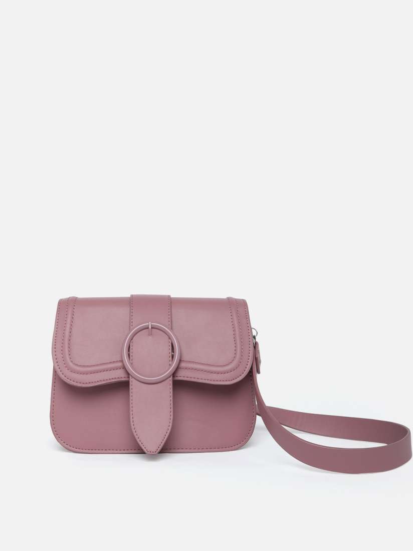 Buy Vero Moda Pink Solid PU Structured Brooke Sling Bag With Buckle Detail Handbags for Women 15755270 Myntra