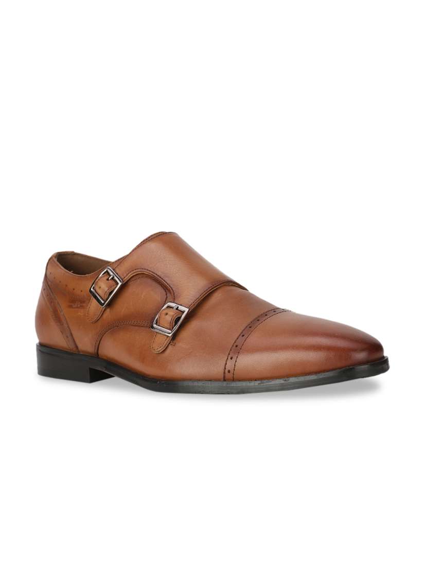 Buy Bata Men Tan Brown Solid Leather Formal Monk Shoes Formal Shoes for Men 15761038 Myntra