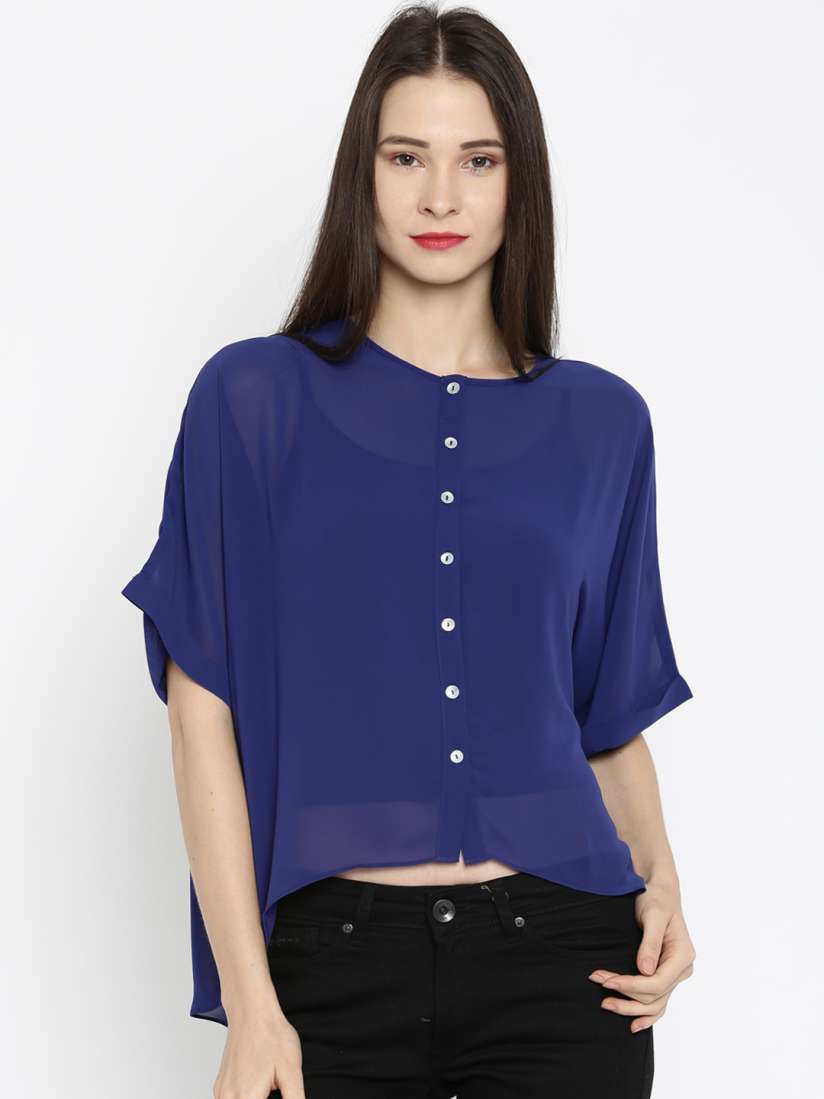 Buy AND Women Navy Blue Top Tops for Women 1576347 Myntra