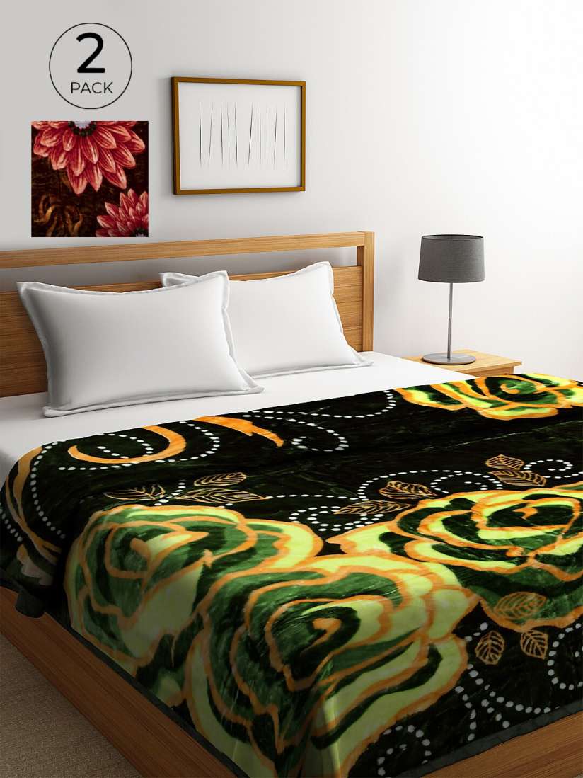 Buy KLOTTHE Set of 2 800 GSM Multi Printed Double Bed Blanket Blankets Quilts and Dohars for Unisex 15766716 Myntra