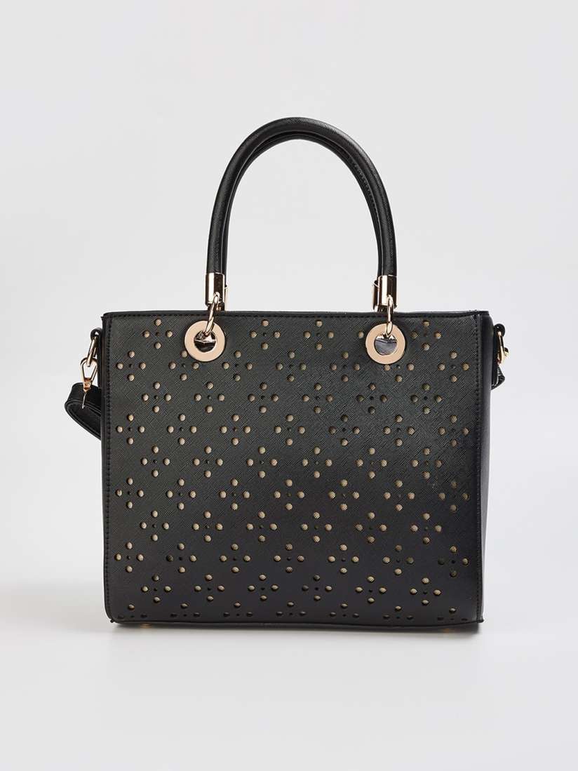 Buy CODE by Lifestyle Black Structured Handheld Bag Handbags for Women 15768934 Myntra