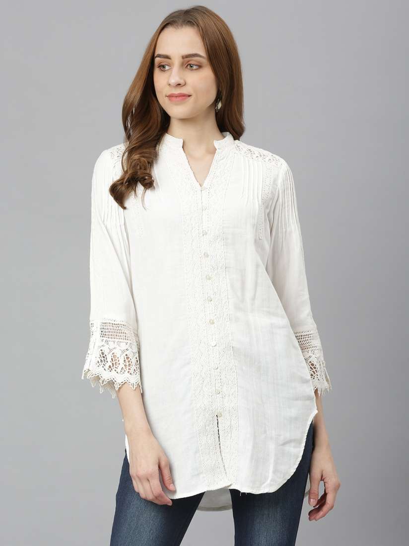 White long kurti myntra outlet
