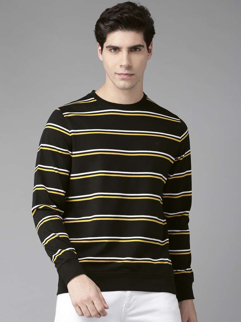 Striped sweatshirt men hot sale