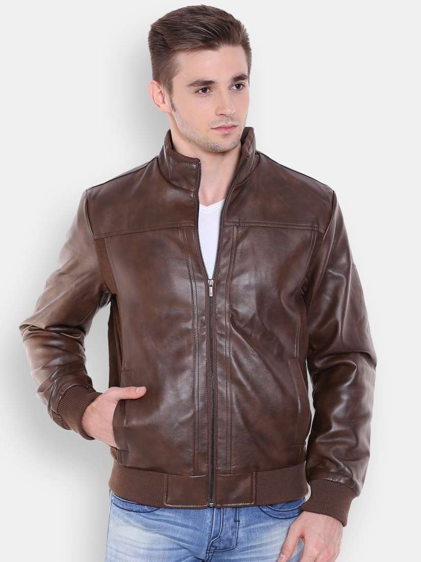 Buy Peter England Casuals Brown Bomber Jacket Jackets for Men 1578674 Myntra
