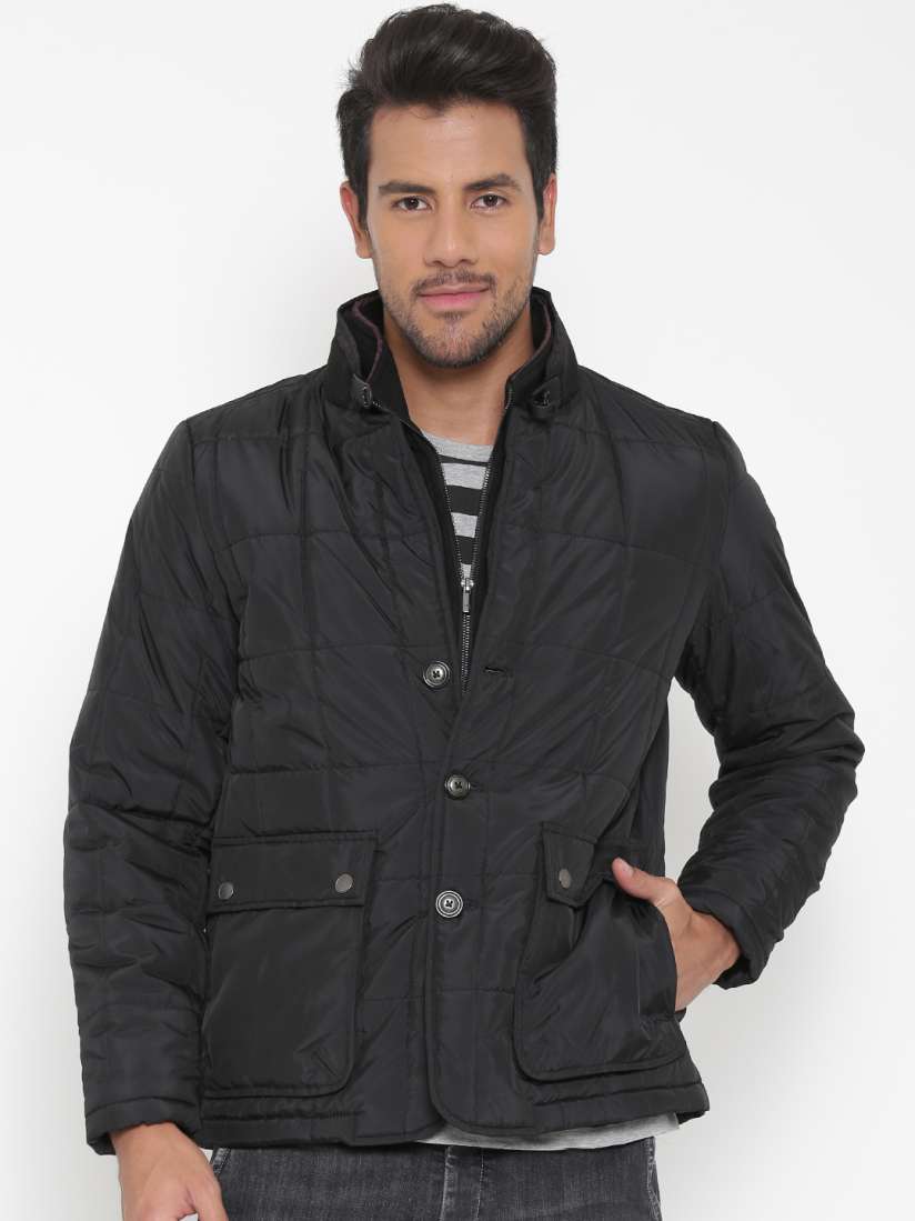 Buy Peter England Casuals Black Quilted Jacket Jackets for Men Myntra