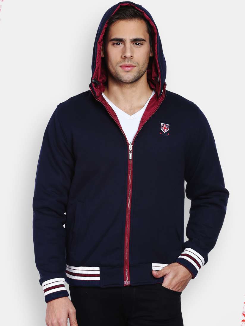 Buy Peter England Casuals Red Navy Reversible Padded Hooded Jacket Jackets for Men 1578687 Myntra