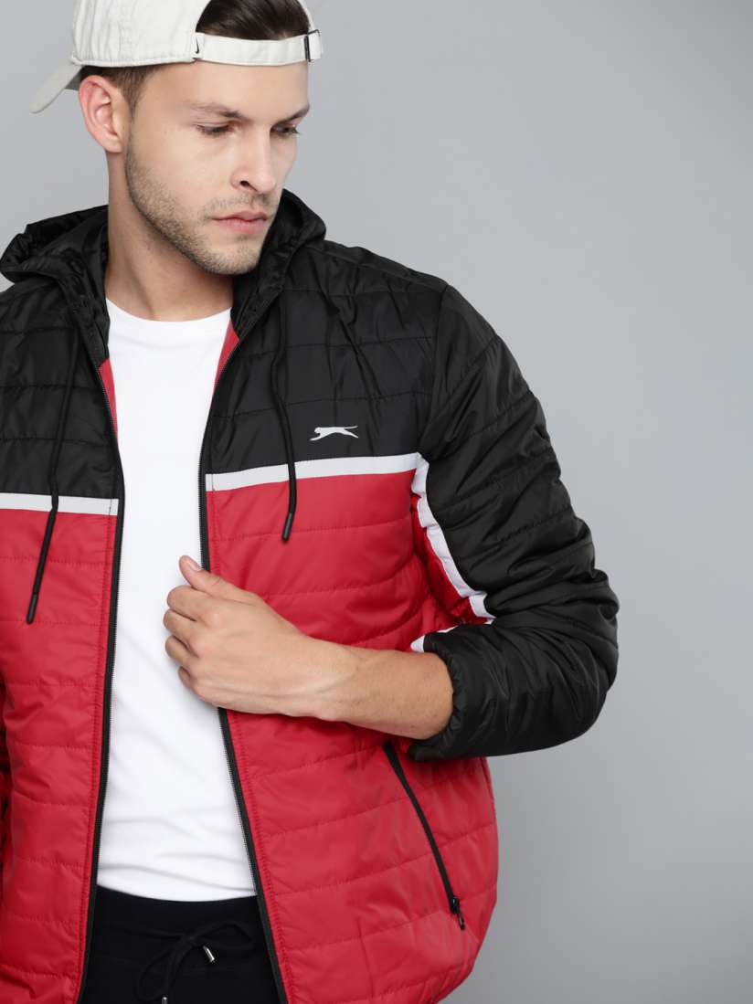 Buy Slazenger Men Black Red Colourblocked Sporty Jacket Jackets for Men 15788858 Myntra