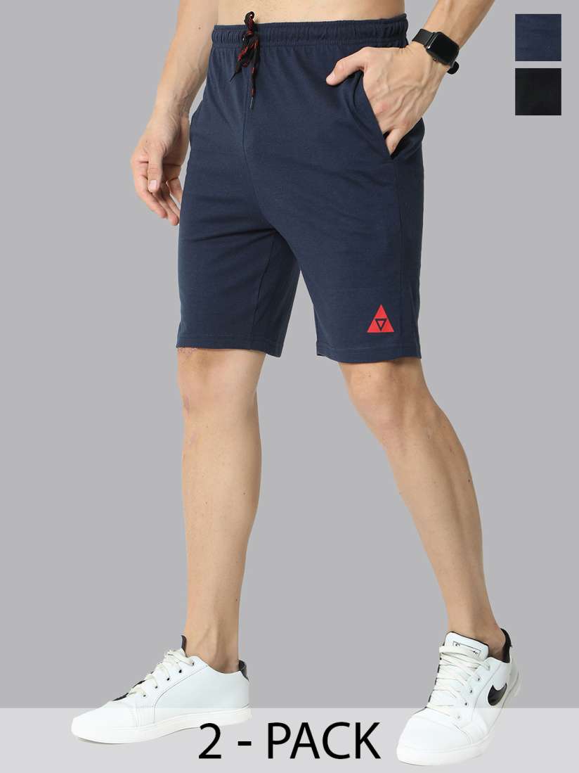 Buy ARDEUR Men Pack of 2 Black Navy Blue Sports Shorts Shorts for Men 15798058 Myntra