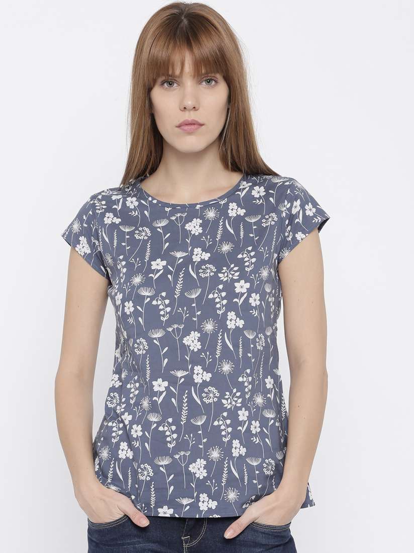 Buy Moda Rapido Women Blue Printed Regular Top Tops for Women 1580245 Myntra