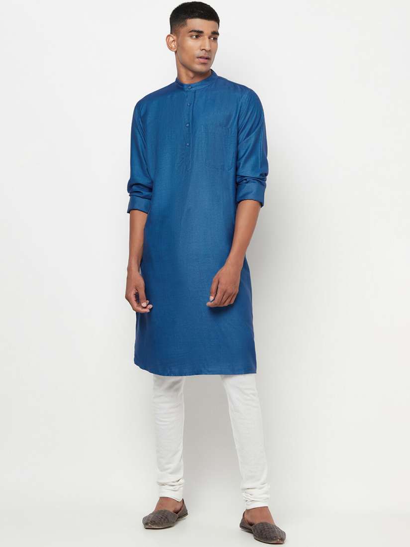 Buy Fabindia Men Blue Solid Kurta Kurtas for Men 15804882 Myntra