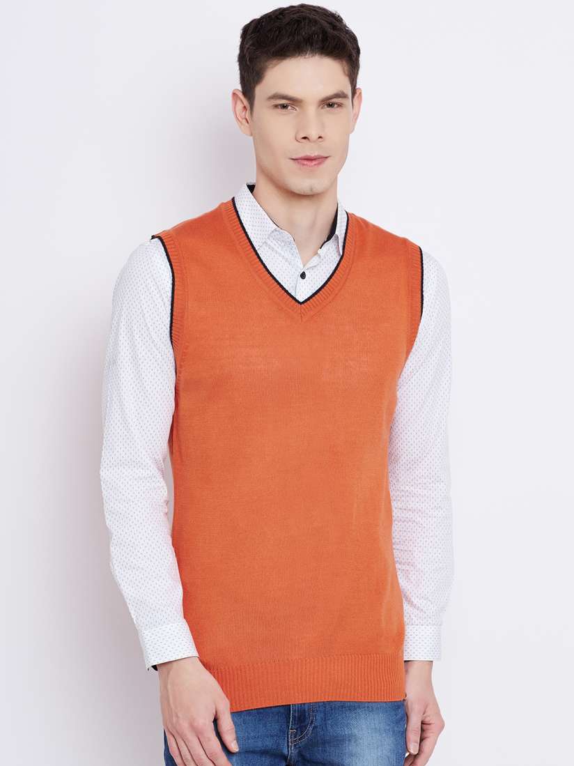 Orange sleeveless sweater outlet
