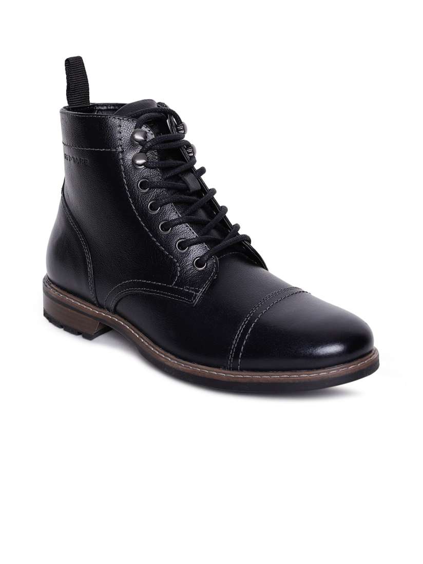 Buy Red Tape Men Black Leather Flat Boots Boots for Men 15806554 Myntra