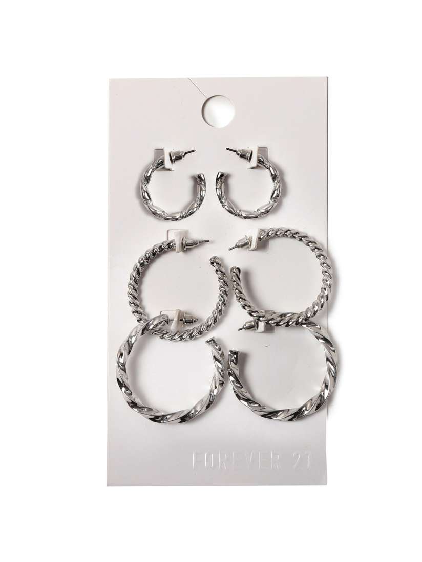 Forever 21 silver hoop earrings hotsell