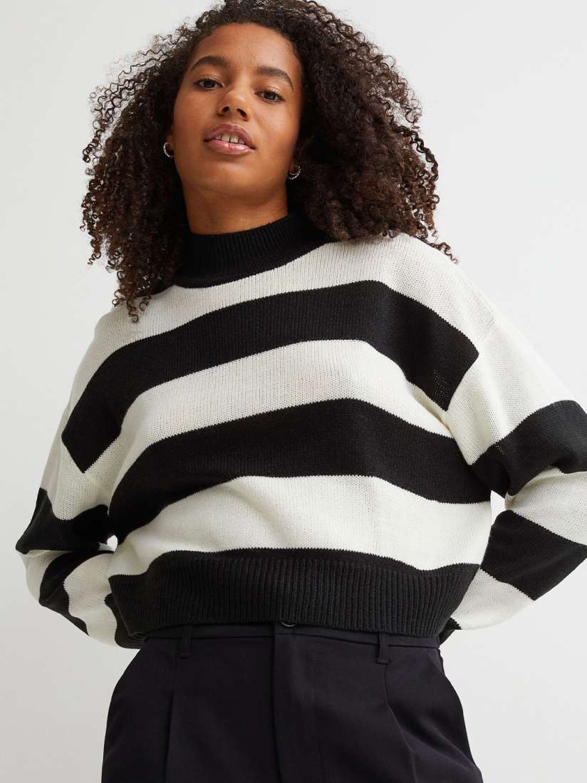 Black and white jumper womens sales