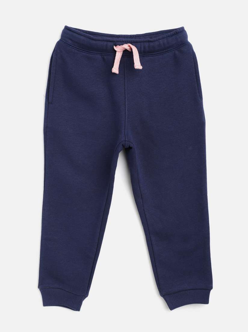 Buy Marks Spencer Girls Navy Blue Solid Joggers Track Pants for Girls 15813120 Myntra
