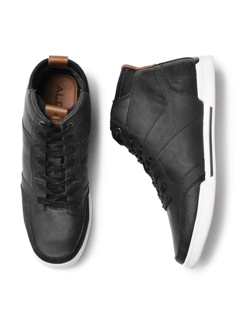 Buy ALDO Men Black Solid High Tops Sneakers Casual Shoes for Men 1581649 Myntra