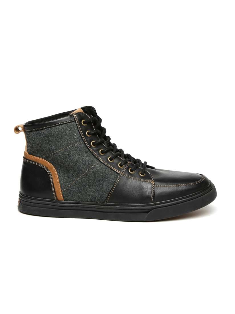Buy ALDO Men Black Grey Rousse Colourblock High Top Sneakers Casual Shoes for Men 1581694 Myntra