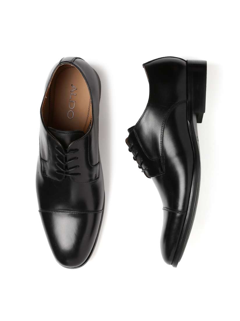 Aldo black leather shoes discount