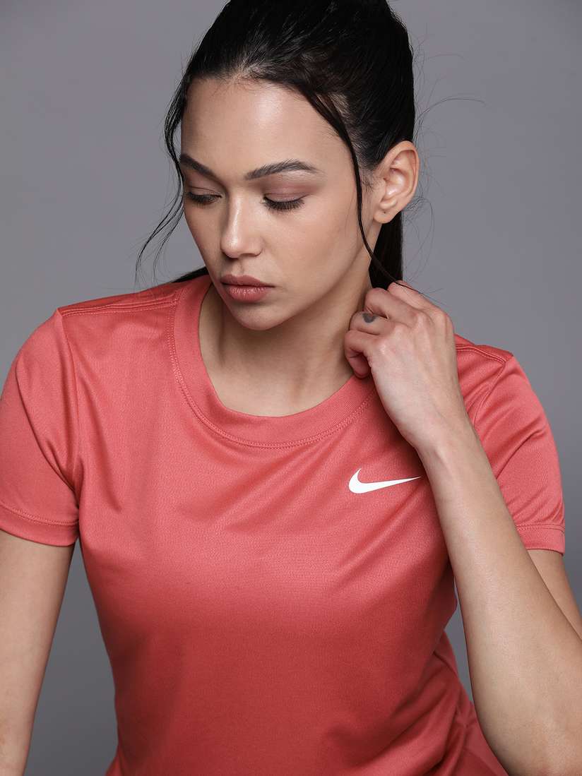 Dri Fit Nike Coral Shirt Buy Nike Women Coral Red Dri-FIT Training - Main Image