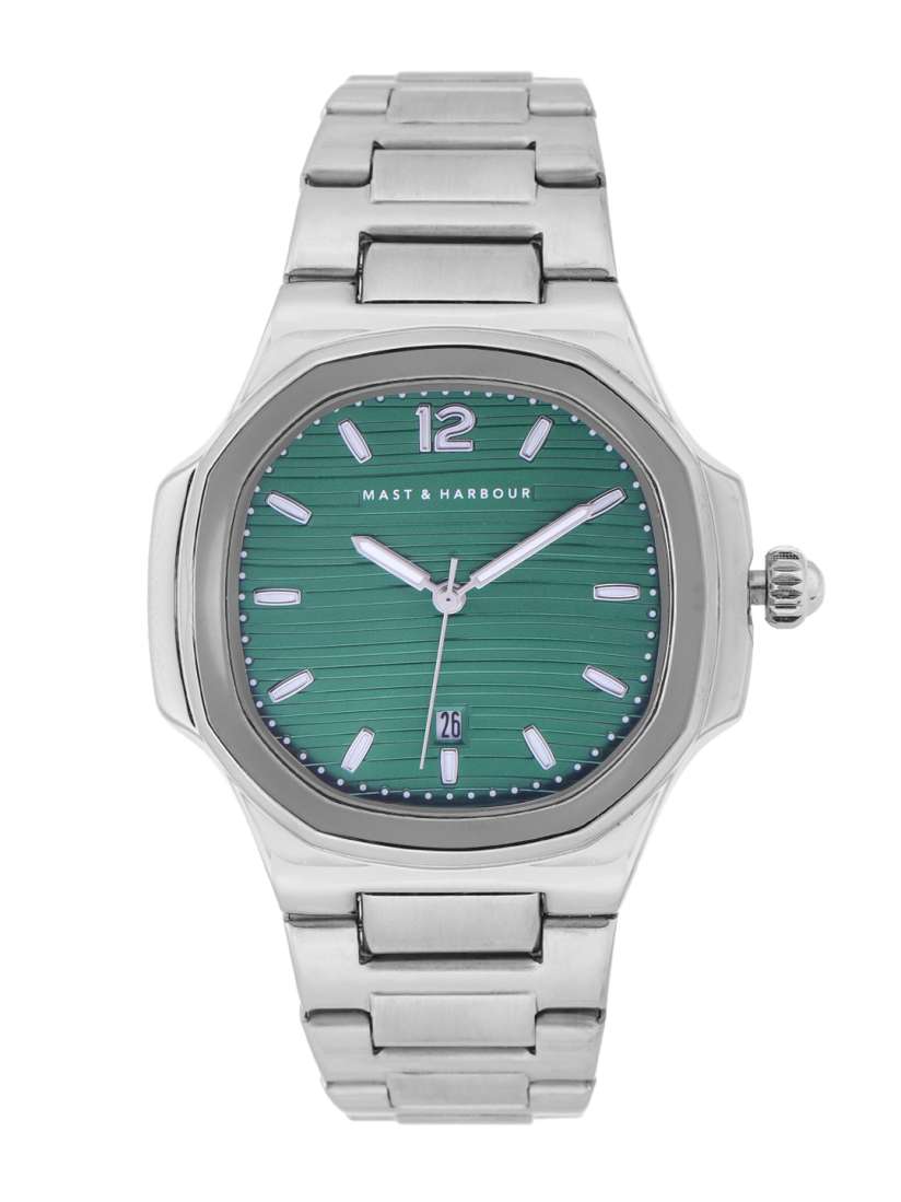 Buy Mast Harbour Men Green Dial Gunmetal Toned Straps Analogue Watch MFB PN W1188G Watches for Men 15823044 Myntra