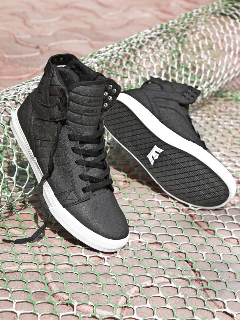 Buy Supra Men Charcoal Grey Skytop Skate Shoes Casual Shoes for Men 1582355 Myntra