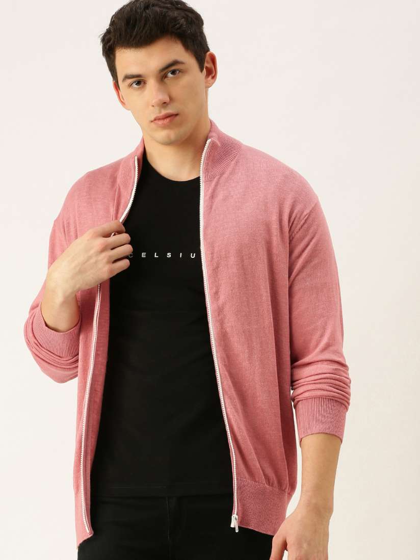 Buy FOREVER 21 Men Peach Coloured Solid Cardigan Sweaters for Men 15823552 Myntra