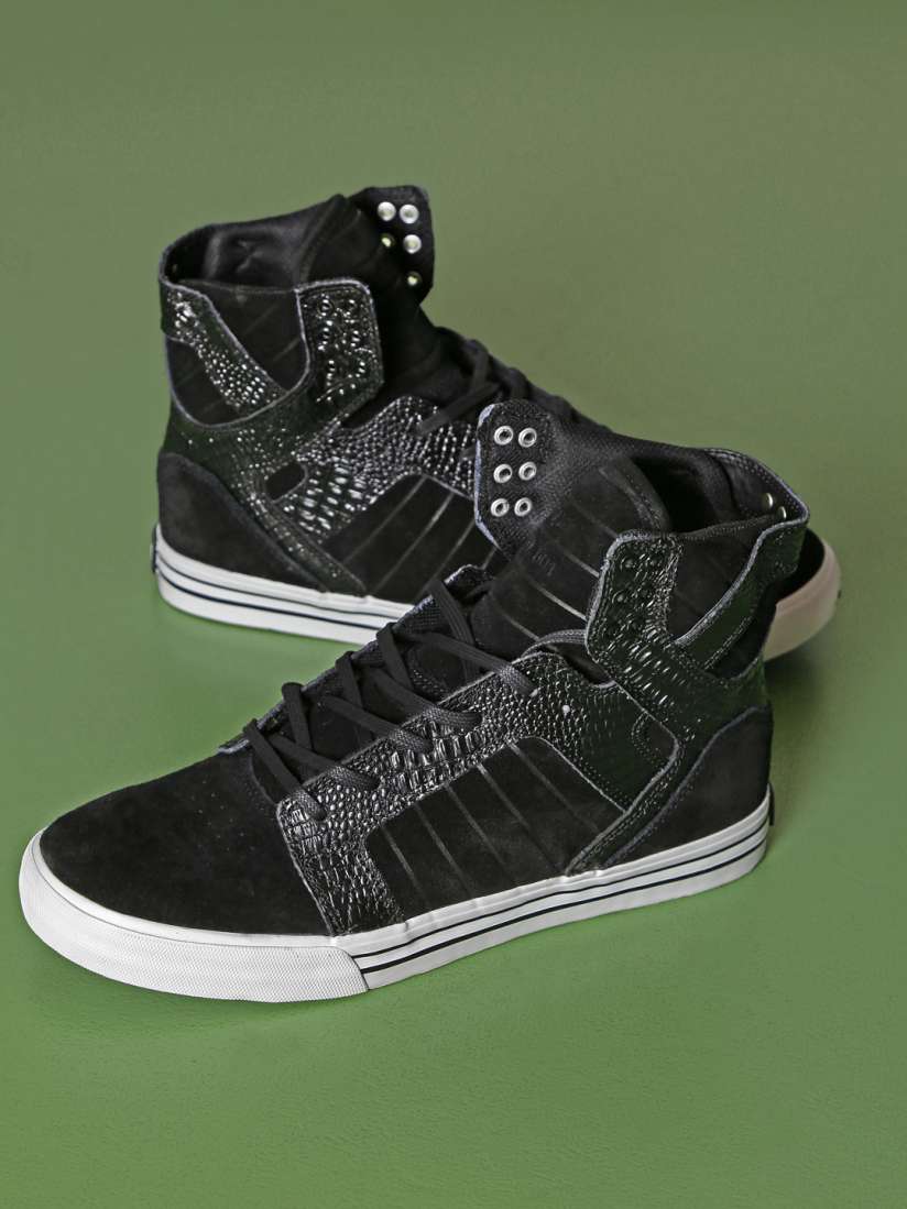 Buy Supra Men Black Skytop Textured High Top Suede Sneakers Casual Shoes for Men 1582357 Myntra