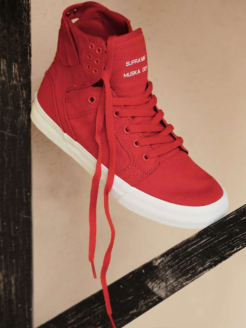 Buy Supra Women Red Solid SKYTOP D High Top Skate Shoes Casual Shoes for Women 1582379 Myntra