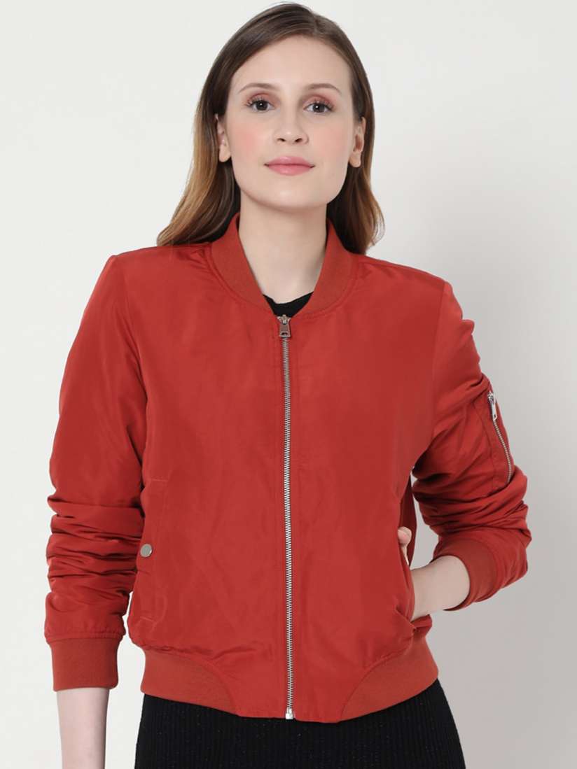 Red bomber jackets top