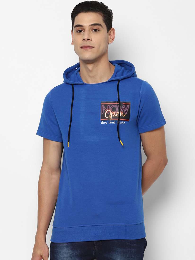 Buy FOREVER 21 Men Blue Printed Hoodie Sweatshirts for Men 15835462 Myntra