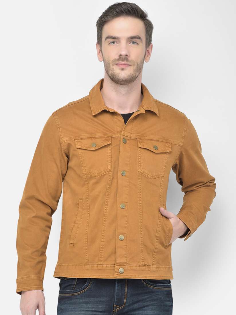 Mustard cropped denim jacket hot sale