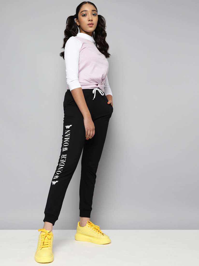 Buy Kook N Keech DC Teens Girls Black White Wonder Woman Print Joggers Track Pants for Girls 15844000 Myntra