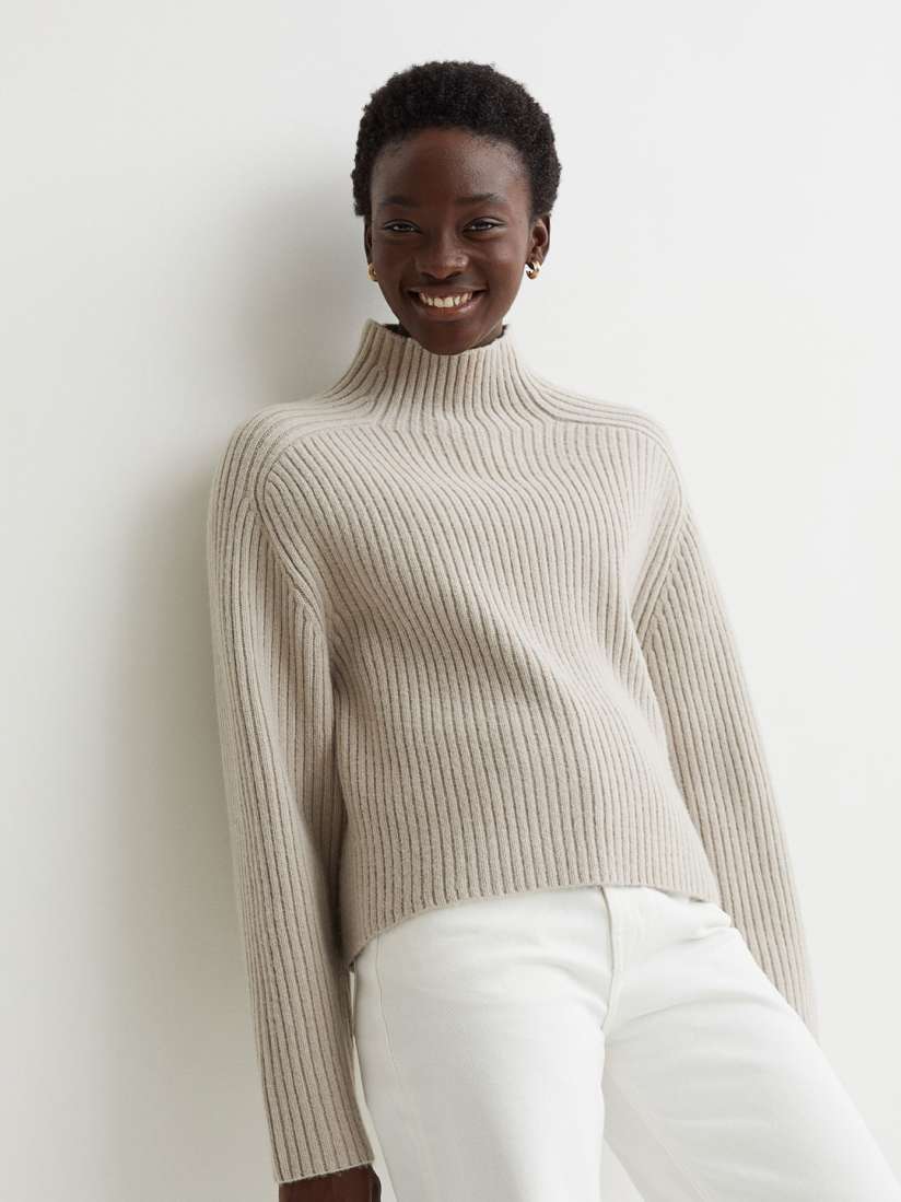 Women's rib knit turtleneck top