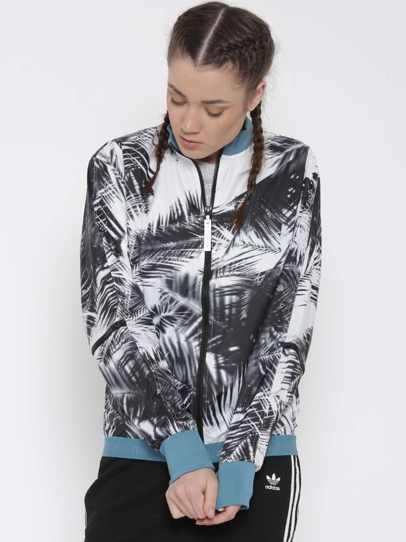 Buy Stella McCartney by ADIDAS Off White Black Palm Leaf Print Jacket Jackets for Women 1585325 Myntra