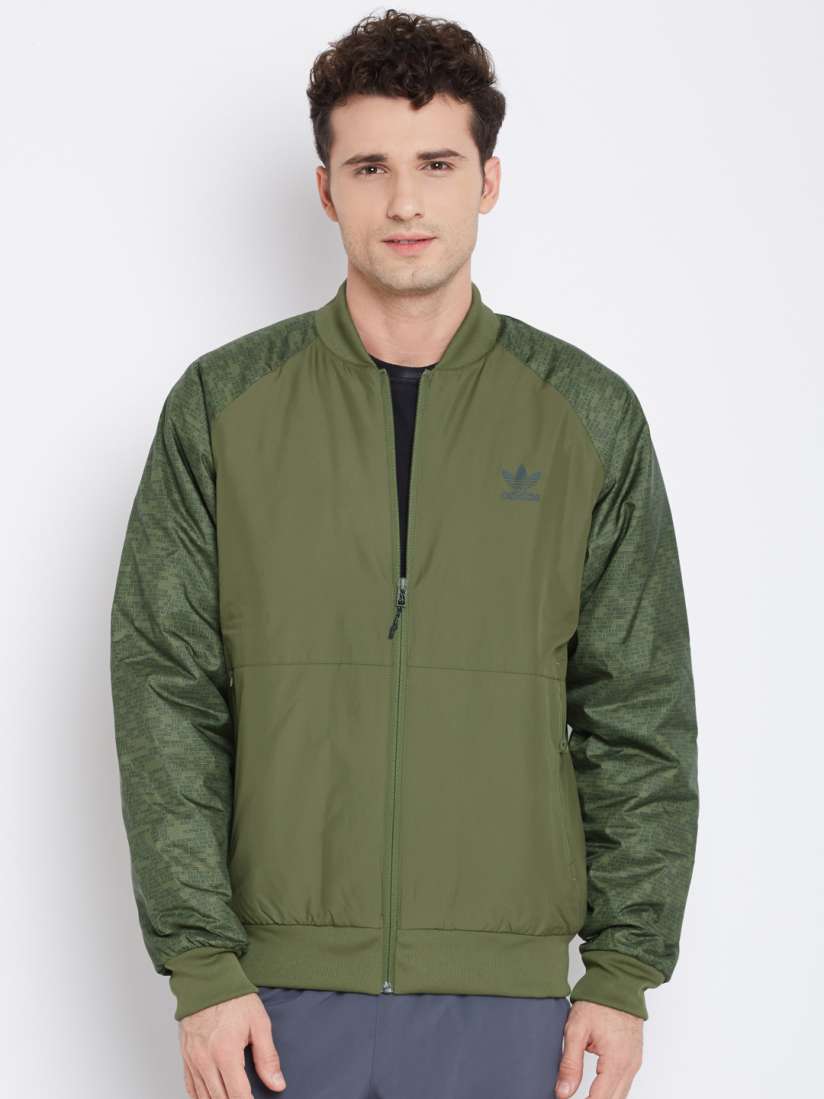 Adidas olive green bomber jacket hot sale
