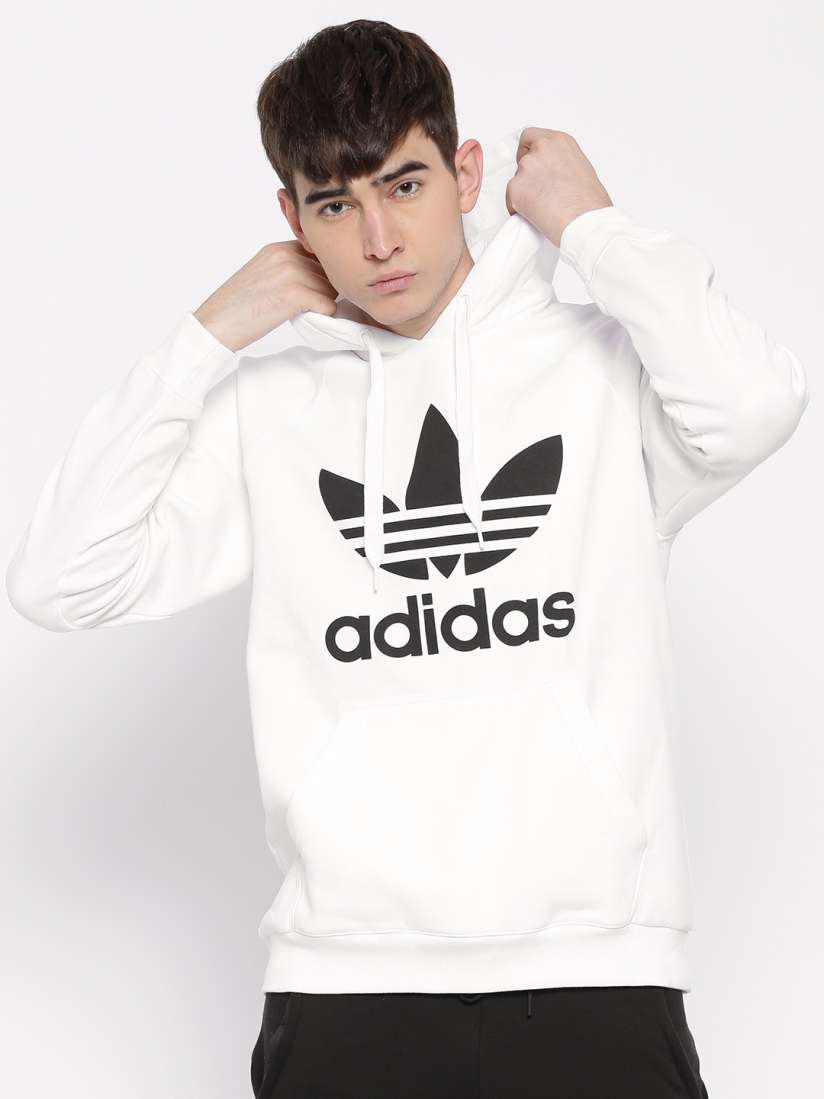 Buy ADIDAS Originals White 3FOIL Printed Hooded Sweatshirt Sweatshirts for Men 1585462 Myntra