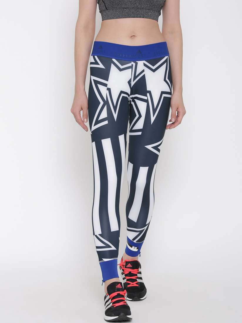 Buy ADIDAS STELLASPORT Navy Off White Printed Tights Tights for Women 1585538 Myntra