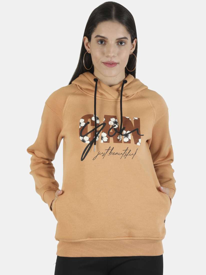 Buy Monte Carlo Women Brown Typography Printed Hooded Sweatshirt Sweatshirts for Women 15859544 Myntra