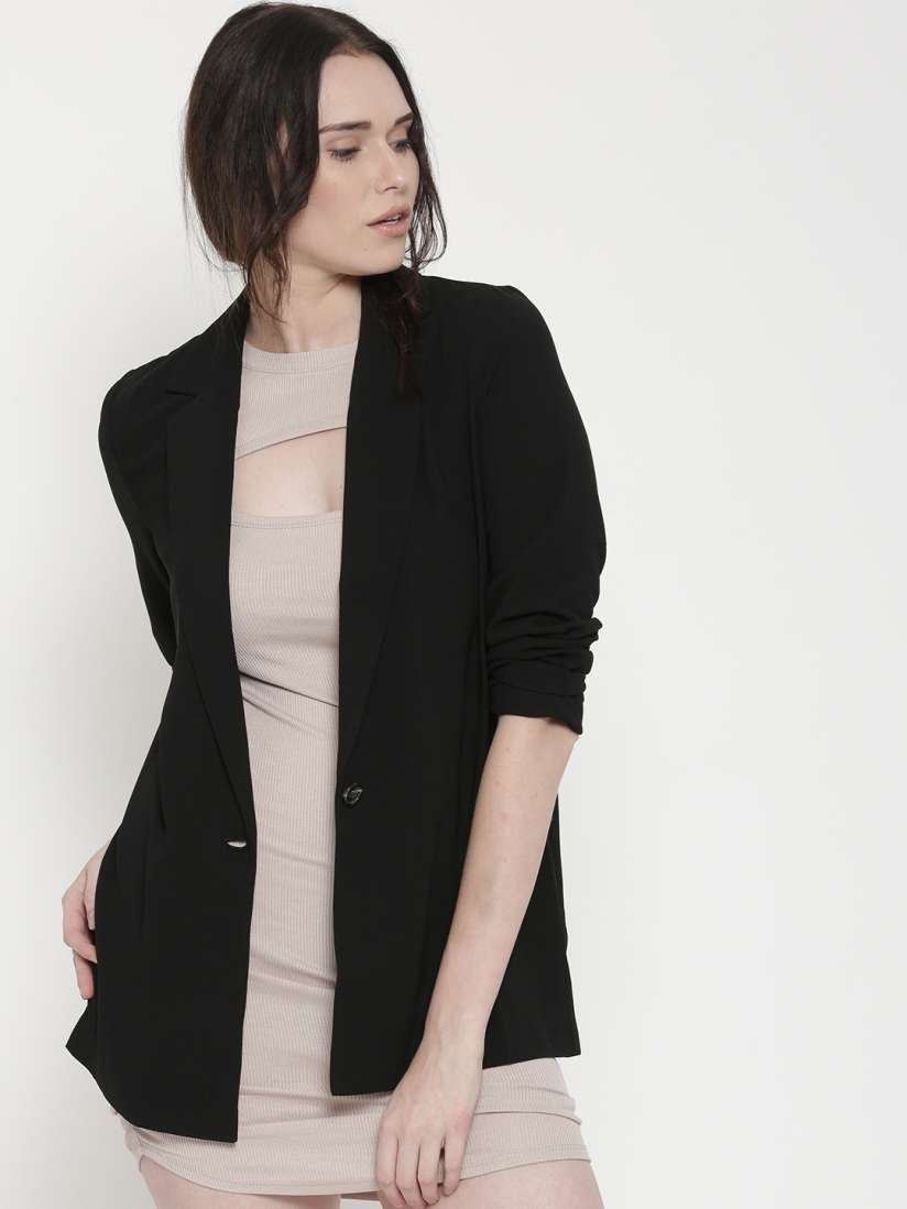 Buy FOREVER 21 Black Single Breasted Casual Blazer Blazers for Women 1586067 Myntra