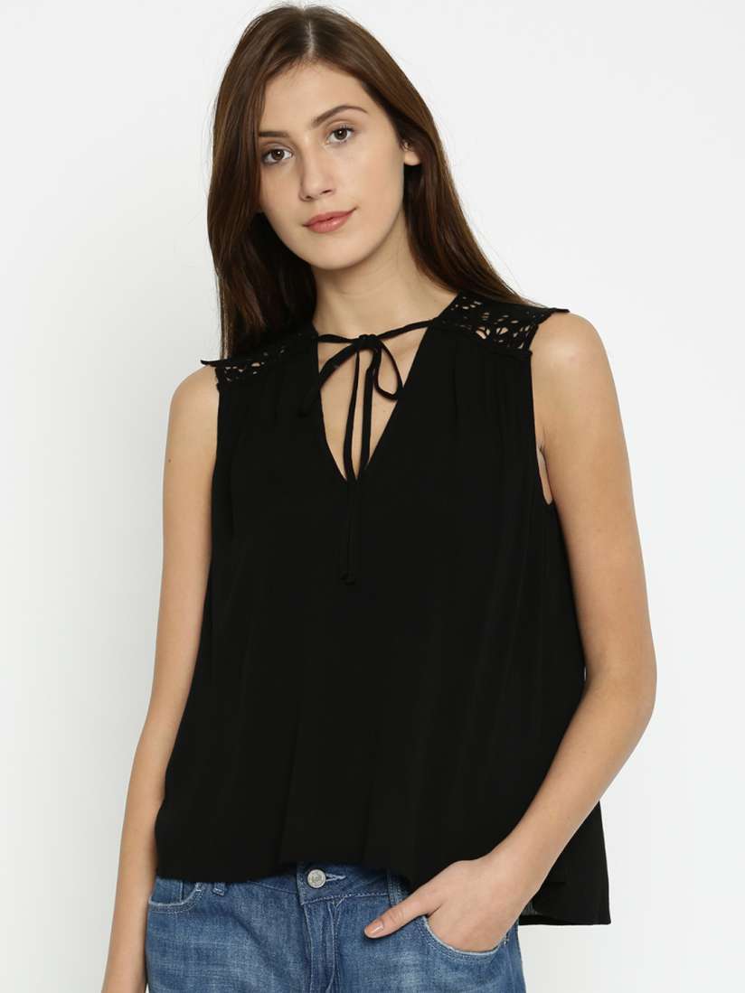 Buy FOREVER 21 Black Top Tops for Women 1586805 Myntra