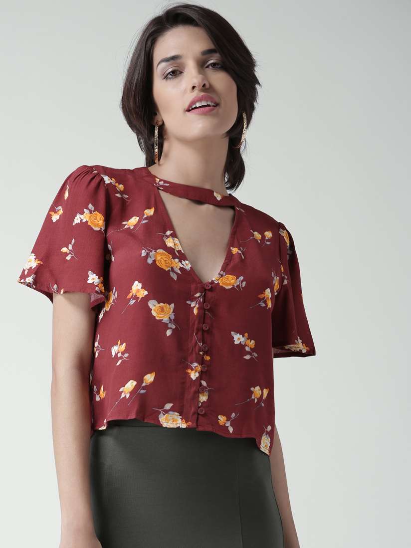 Maroon top forever 21 discount