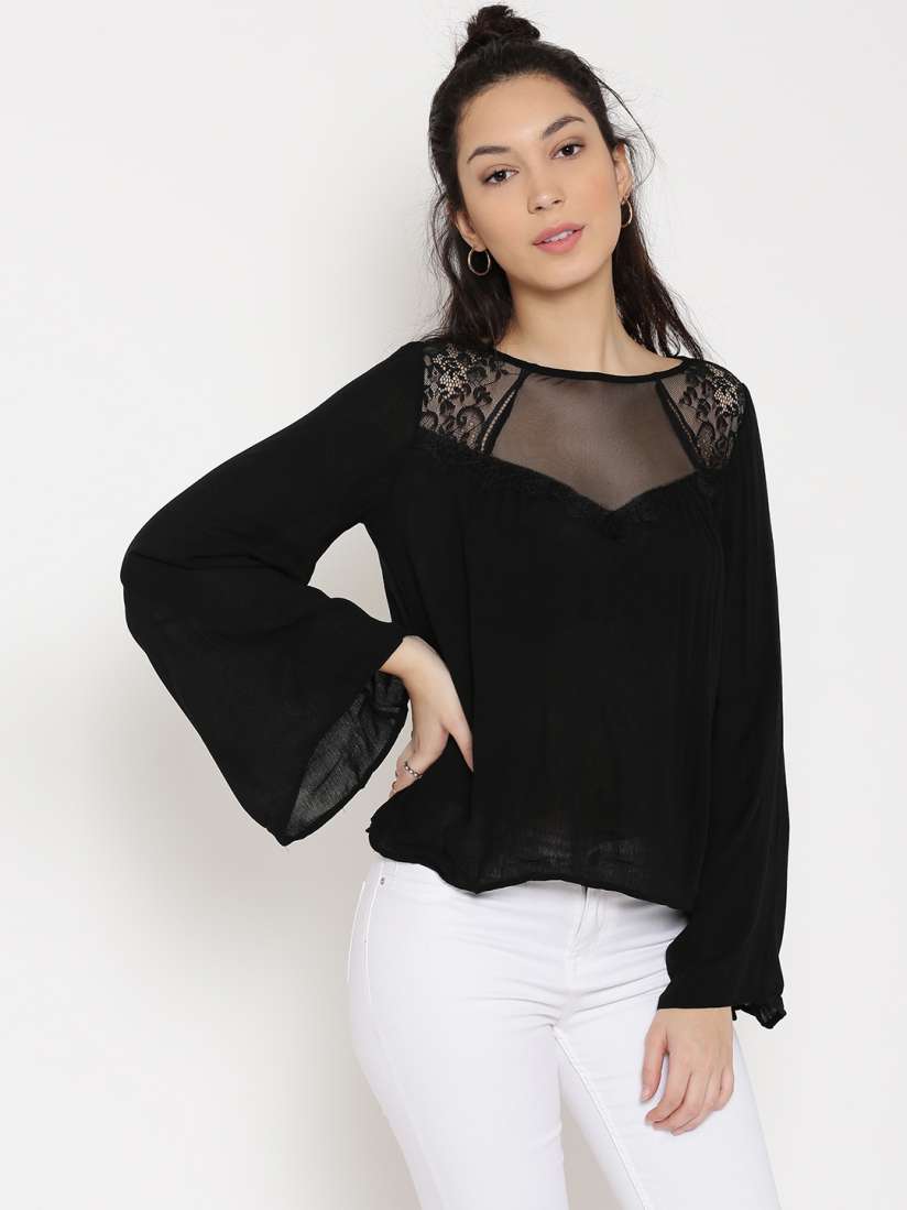 Black lace shirt forever 21 store
